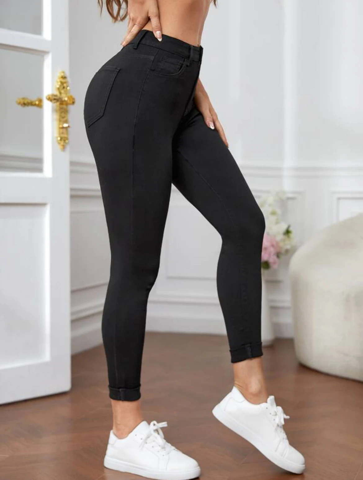 Skinny Jeans for Women High Waist Stretchy Classic High Rise Slimming Jeggings D