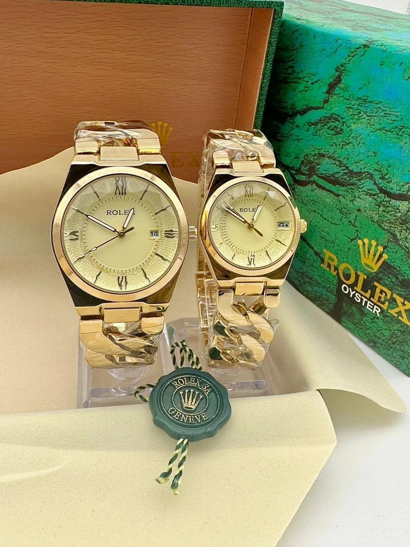 Rolex double Gold Watch for women