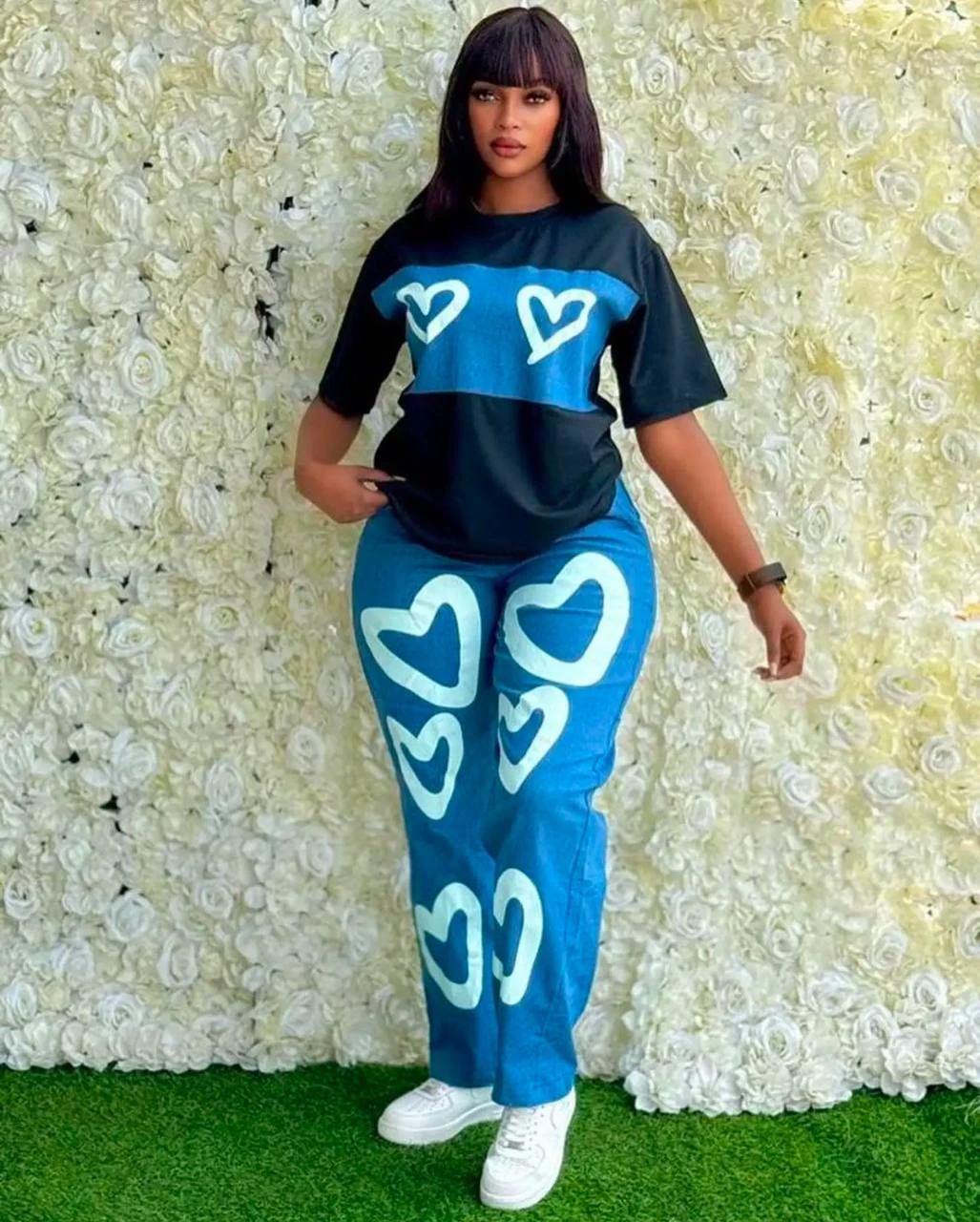 African Outfits Women 2 Pcs Set African Print Sleeveless Blouse and Long Skirt W