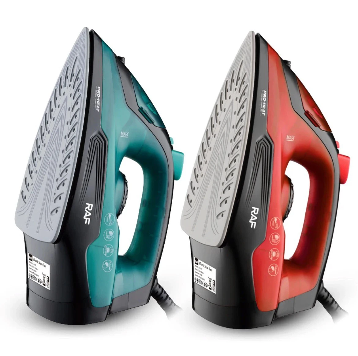 RAF Steam Iron 1400W with Ceramic Soleplate, Anti-Drip, Self Clean, Continuous S