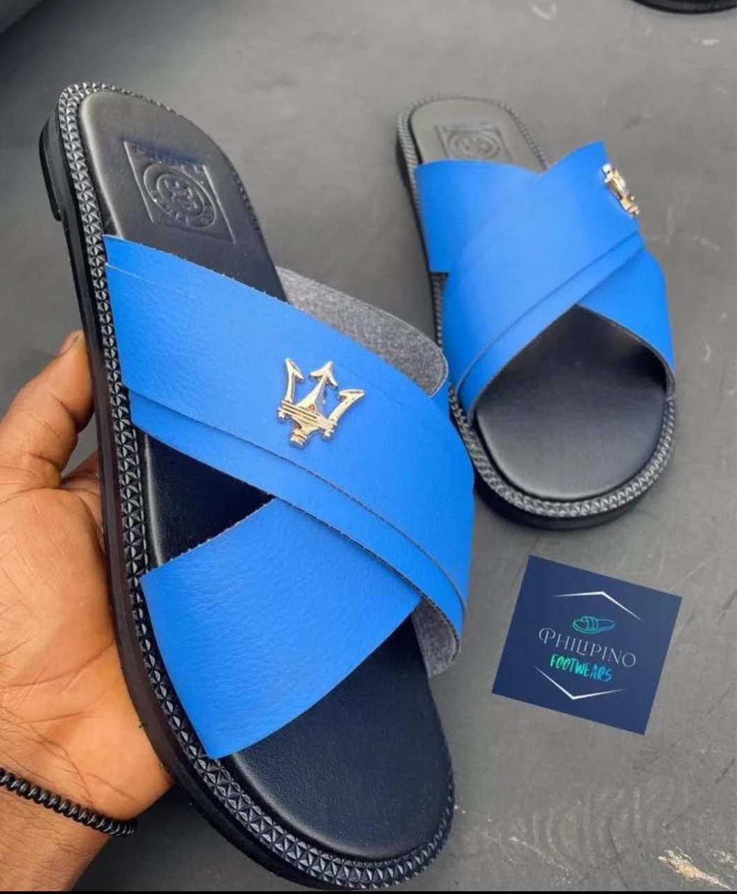 Blue Layered Slippers
