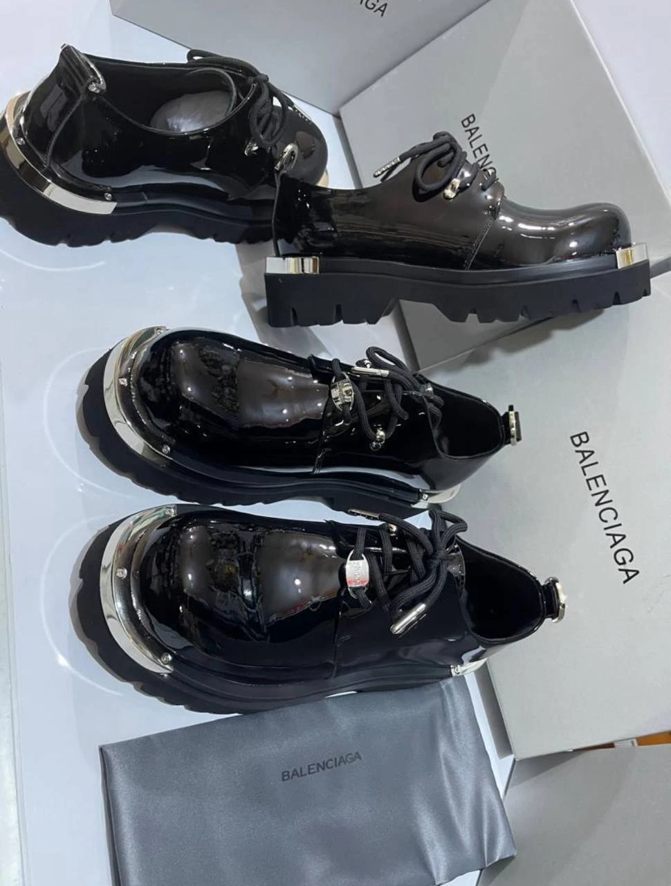 Men’s Patent Leather Platform Shoes – Black Glossy Dress Shoes